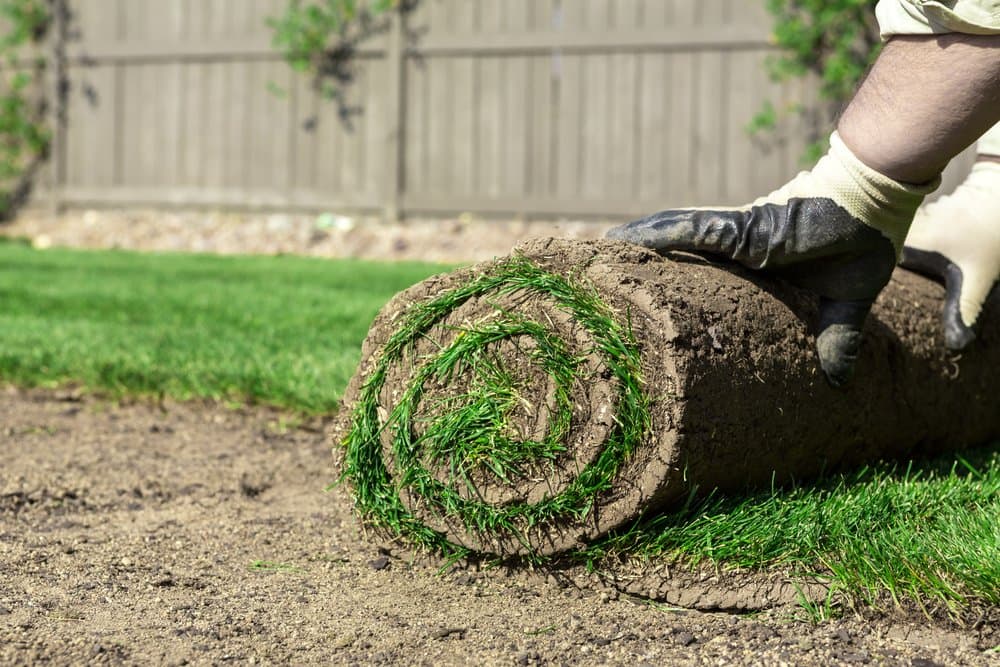 Installing sod on a Gouldsboro, PA property